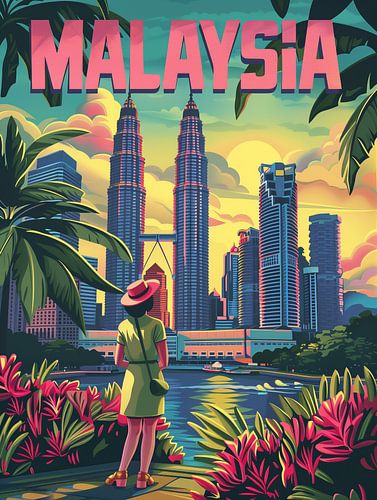 Ochtend Maleisië: Petronas Twin Towers Poster