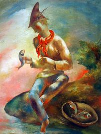 Verbaasde visser - Eugeniusz Żak, 1925 van Atelier Liesjes