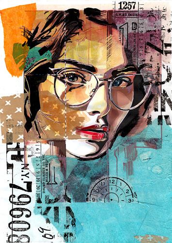 Vrouwenportret in stedelijke stijl