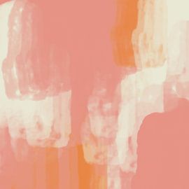 Abstract art in neon and pastel colors. Salmon, pink, white no. 2 by Dina Dankers