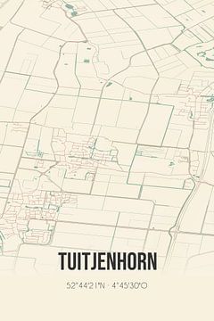 Vintage landkaart van Tuitjenhorn (Noord-Holland) van MijnStadsPoster