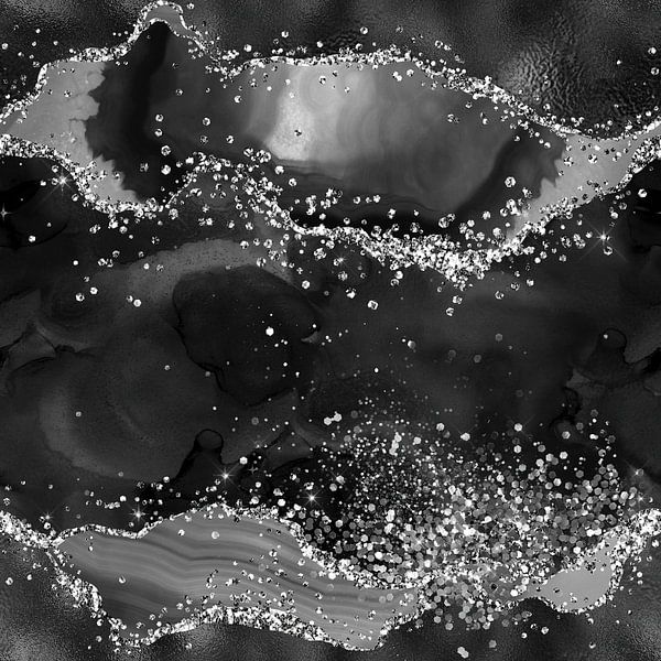 Schwarzer Glitzerachat Textur 05 von Aloke Design