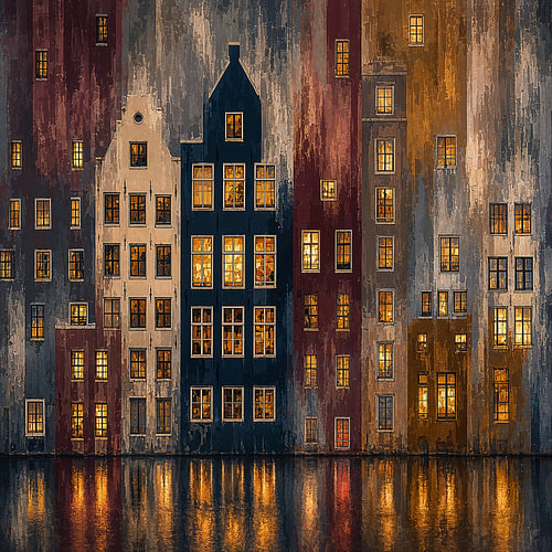 Reflexionen der Altstadt – Amsterdamer Grachten