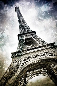 Moderne Kunst PARIJS Eiffeltoren II van Melanie Viola