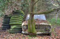 Verlaten auto ergens in het bos von Beyond Time Photography Miniaturansicht