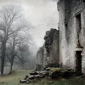 Misty Ruins in a Woodland Landscape by BowiScapes - Fine Art and Urban Wall Art