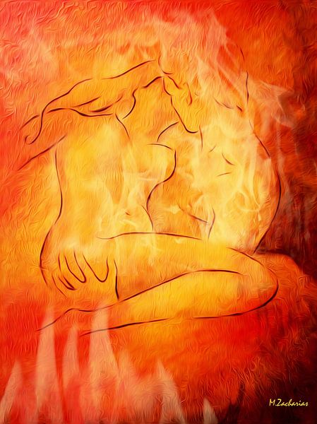 Flammende Leidenschaft - erotische Kunst Liebespaare von Marita Zacharias