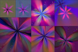Fractal Flowers in neon colours by Claudia Gründler