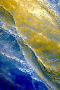 Abstract blauw met geel no 2