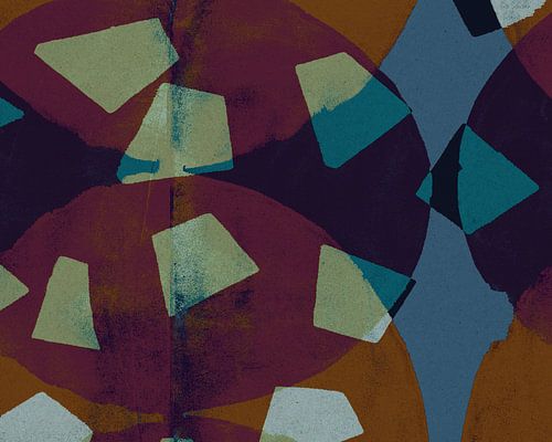 Abstracte vormen in retro gedempte kleuren