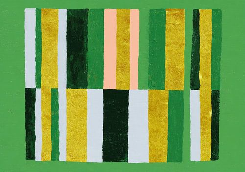 Verticale kleurstrepen in groen en goud
