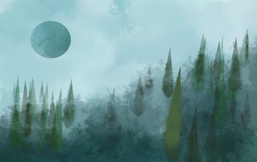 La forêt sous la pleine lune par Patricia Piotrak