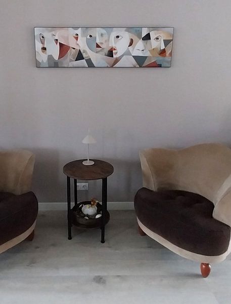 Customer photo: Abstract People Painting | Soulful Silhouettes Ensemble by Art Whims, on ArtFrame