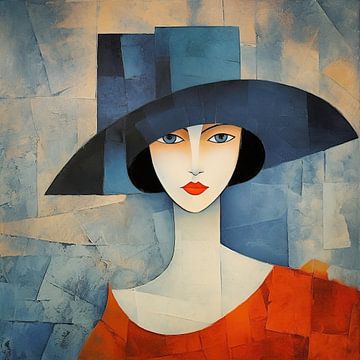 Lady with Hat 55.43 by Blikvanger Schilderijen