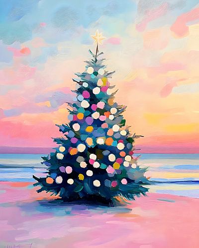 Arbre de Noël sur la plage