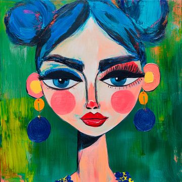 Fantasierijke schoonheid in blauw van Poster Art Shop