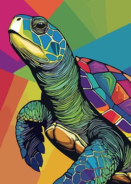 Zeeschildpad Pop Art van MIROKKU