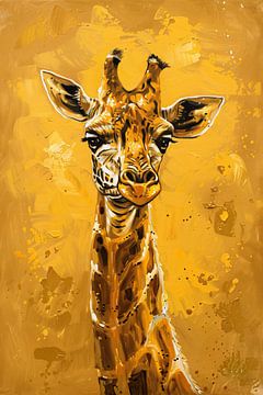 Minimalistisch Giraffe Schilderij voor Modern Interieur van De Muurdecoratie