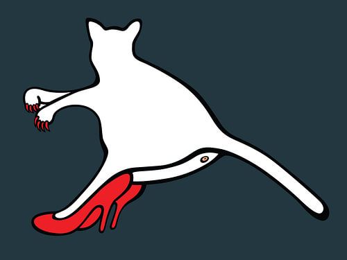 reclining cat, cat in heels, cat on pumps, high heels, cat