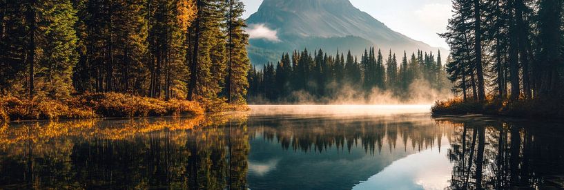Lac de montagne lumière du matin par Poster Art Shop