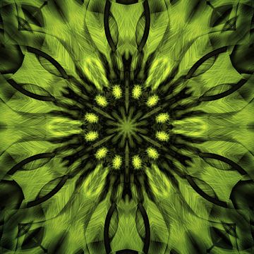 Lichtgevende groene mandala van Sabine Wagner
