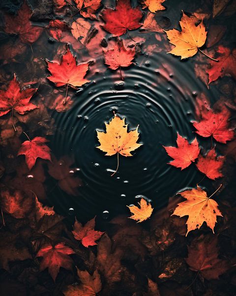 Herfstsfeer van fernlichtsicht