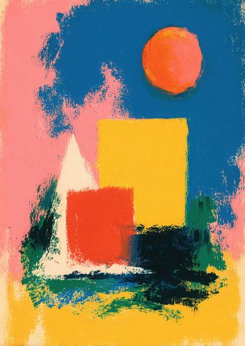 Geometric composition with sun