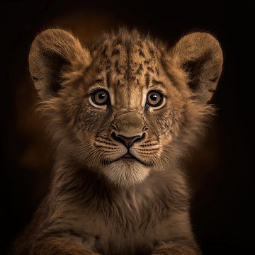 Cute Lion cub by Elles Rijsdijk