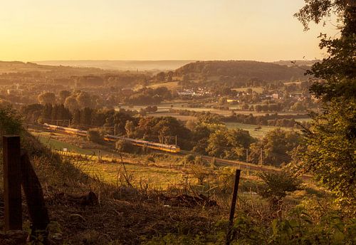 Trein door het Zuid-limburgse landschap