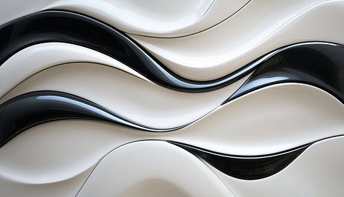 Formen und Wellen modernes Schwarz und Weiß