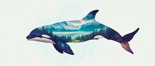 Natuur in de walvis van Poster Art Shop