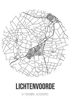 Lichtenvoorde (Gelderland) | Karte | Schwarz und Weiß von Rezona