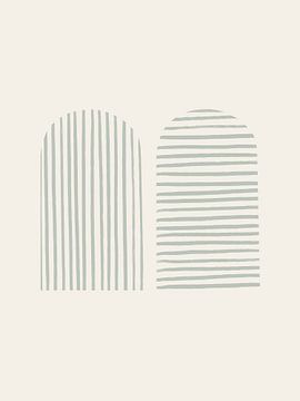 Striped Arches | Sage Green van Bohomadic Studio