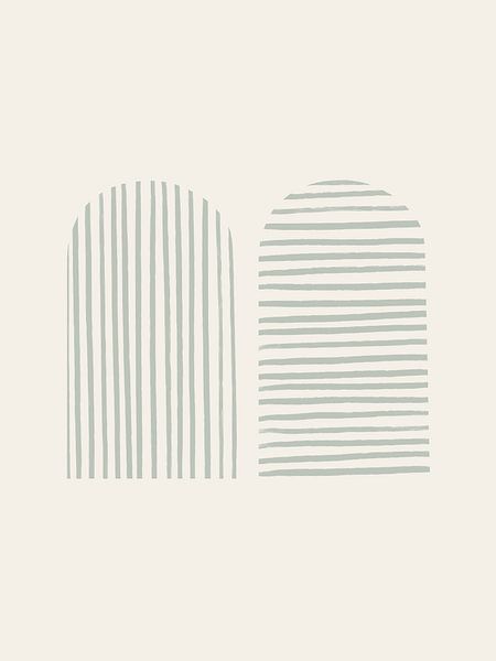 Gestreifte Bögen | Salbei Grün von Bohomadic Studio