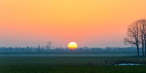 Zonsondergang tijdens een koude winterdag in de IJsseldelta van Sjoerd van der Wal Fotografie