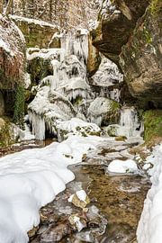 Frozen waterfall in Saxon Switzerland by Michael Valjak