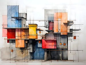 Skizze Architekturgebäude