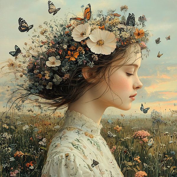 Butterfly Flower by Eye catching paintings