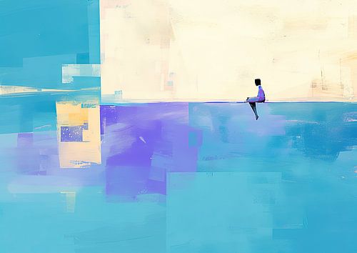 Abstrakte Malerei mit Bewohner