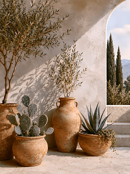 Sunlit Tuscan Courtyard Still Life