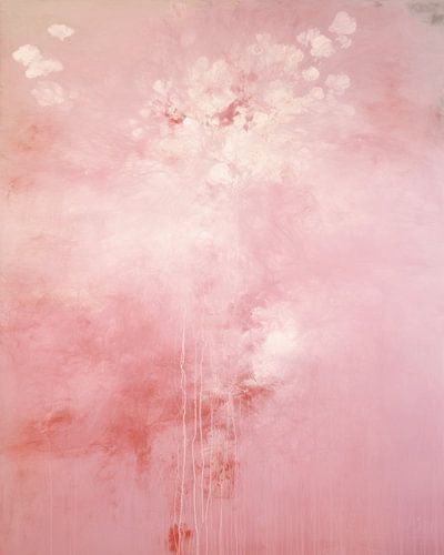 Peinture moderne et abstraite en rose