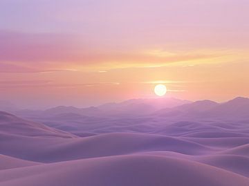 Zonsopgang in de woestijn van fernlichtsicht