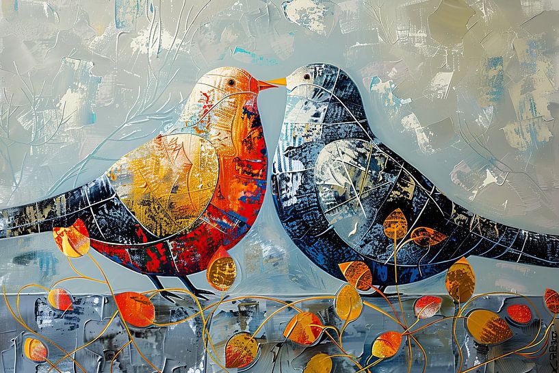 Modern Bird Art | Portrait by Abstract Painting