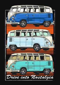 Iconische retro T2 Microbus van Adam Khabibi