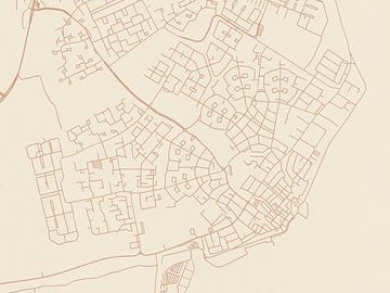 Kaart van Volendam in Terracotta van Map Art Studio