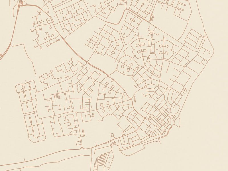 Terracotta style map of Volendam by De Kaartenwinkel