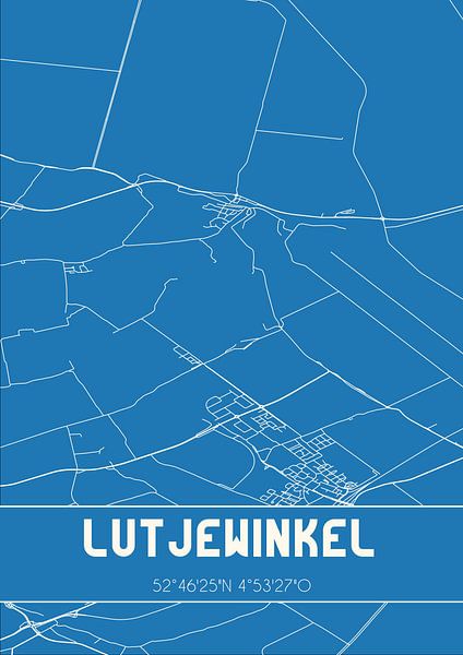 Blueprint | Map | Lutjewinkel (North Holland) by Prints of Place