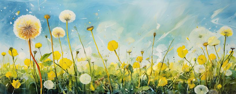 Dandelion flower art by Eye catching paintings