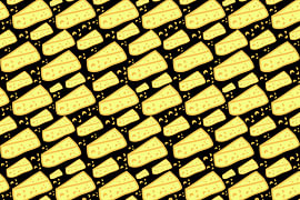 Cheesy Delight Cute Cheese Slices Pattern by mei suseno