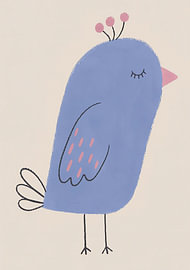Sleepy Blue Bird by Refugio King